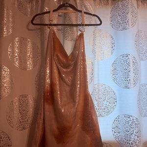 Sequin Backless Halter Mini Dress